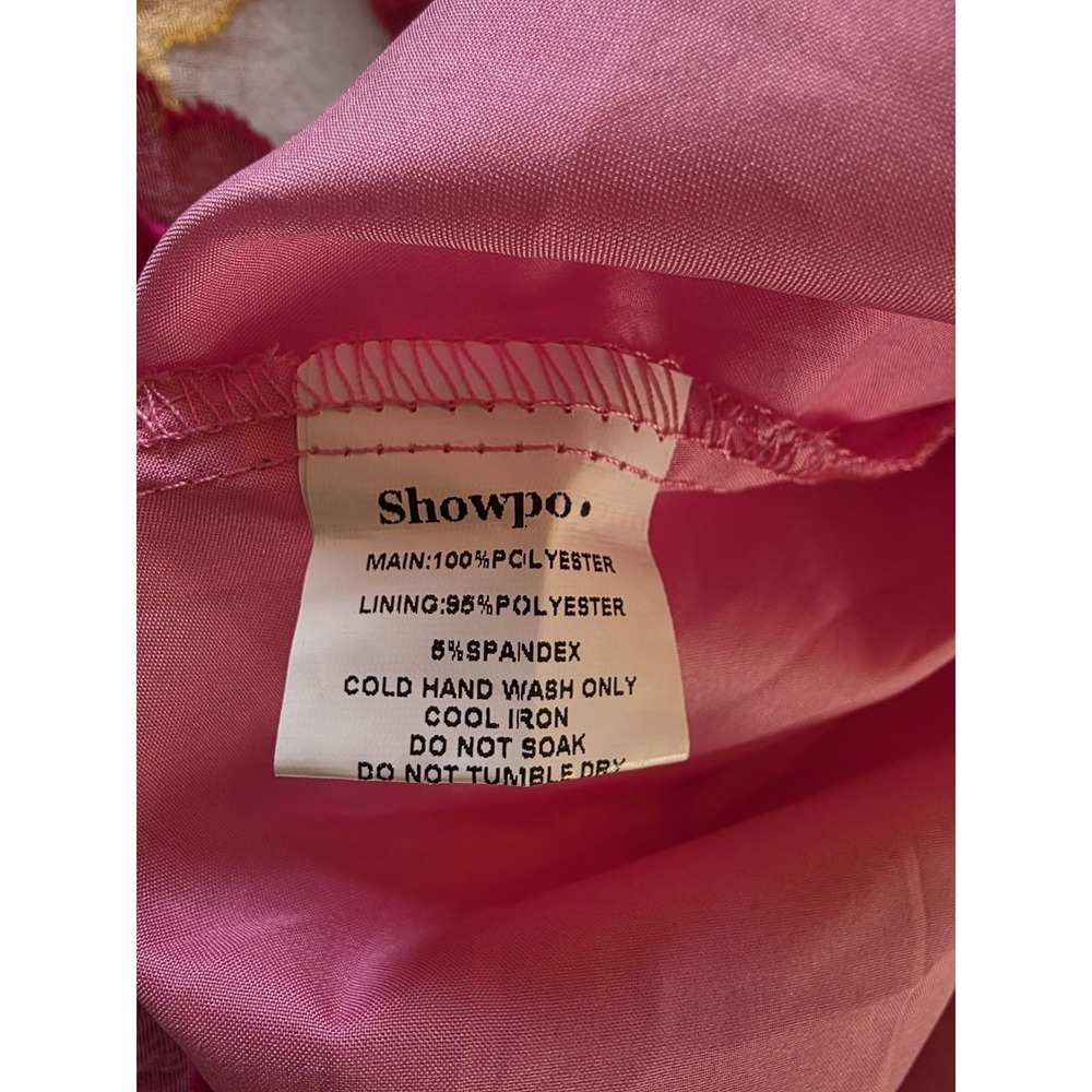 Barbie Core Coquette Showpo Floral Organza Fit Flare Plunge Mini Dress Pink US 4 - Picture 16 of 16